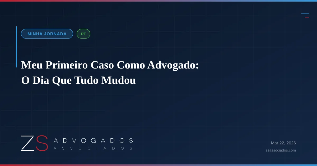 Zac em vestes de advogado, em frente a um tribunal em São Paulo