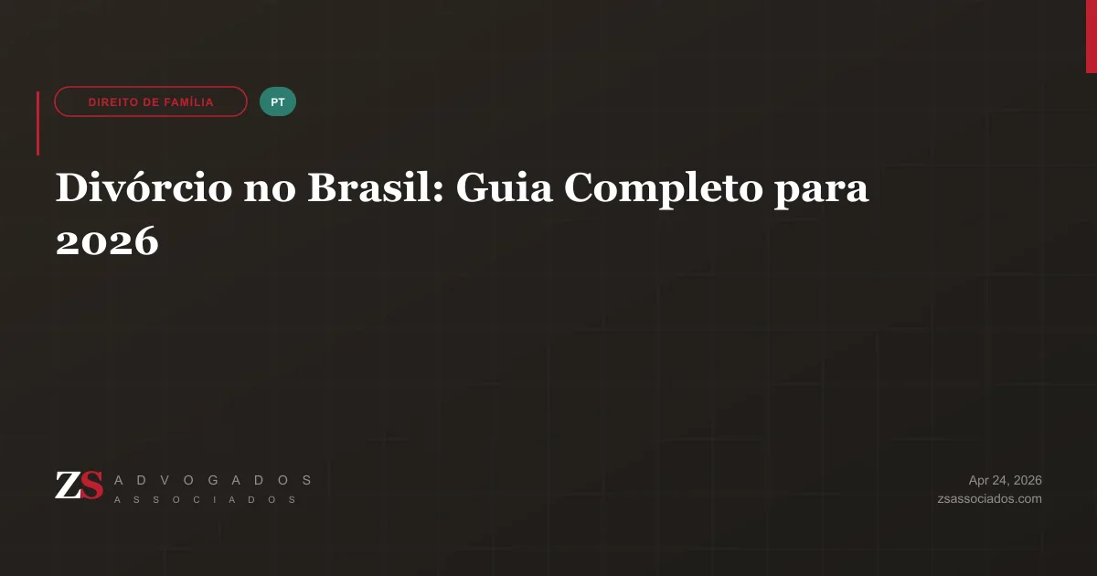 Ilustração sobre divórcio no Brasil com balança da justiça e aliança