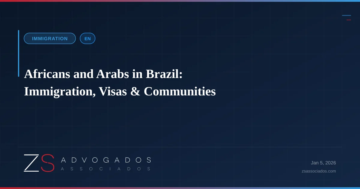 Illustration about Africans and Arabs in Brazil: Immigration, Visas and Communities
