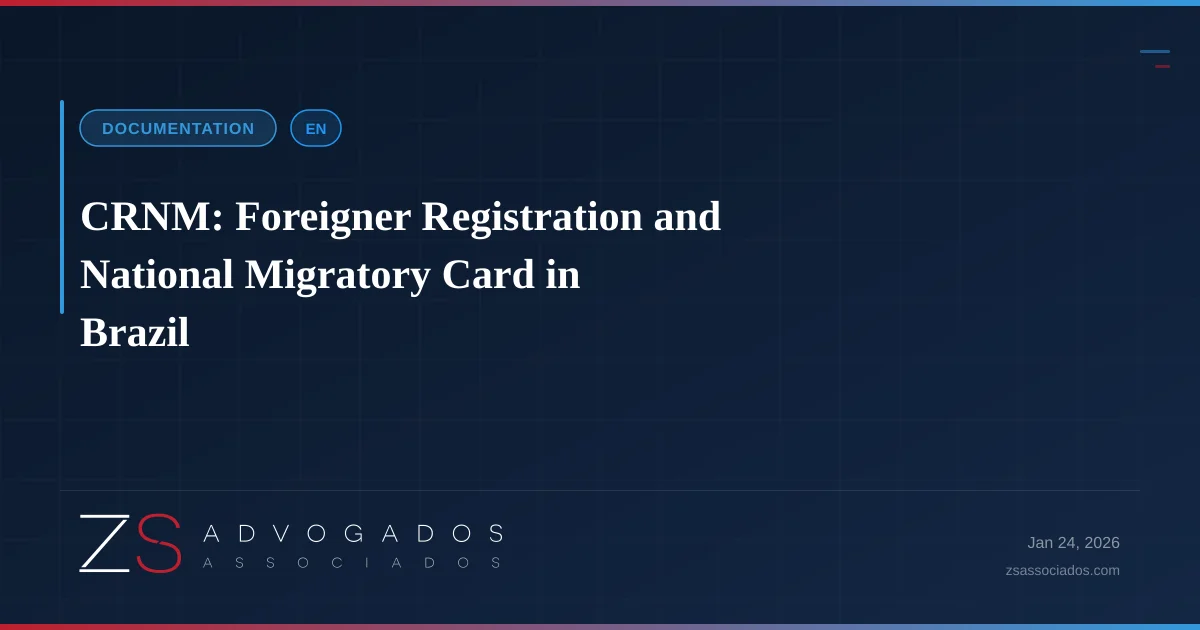 Illustration about CRNM: Foreigner Registration and National Migratory Card in Brazil