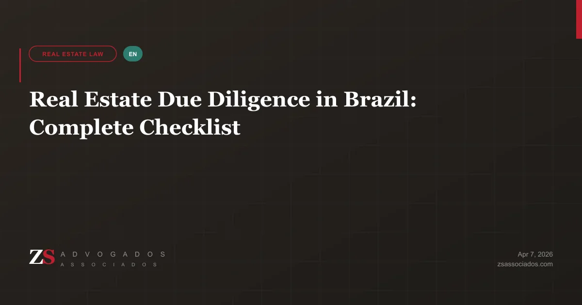 Real estate due diligence checklist with documents and magnifying glass