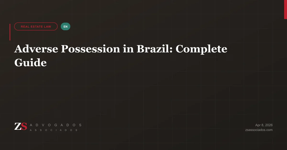 Complete guide to adverse possession in Brazil with property and scales of justice