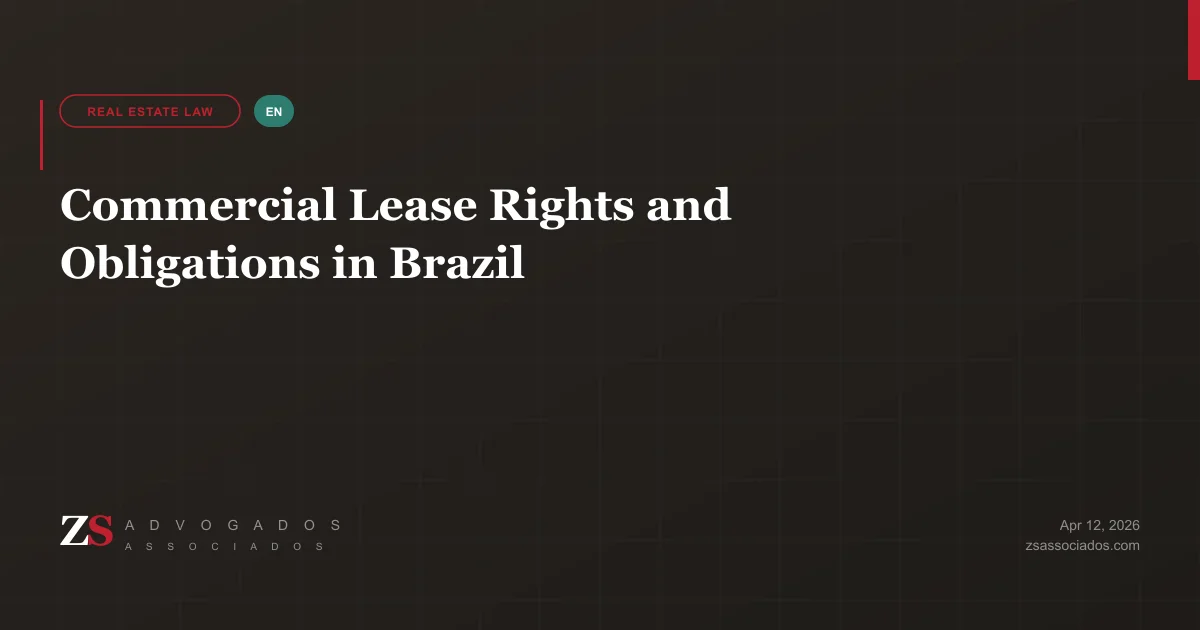 Commercial lease in Brazil with rental contract and commercial storefront