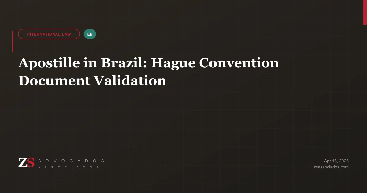 Illustration about apostille and Hague Convention document validation in Brazil