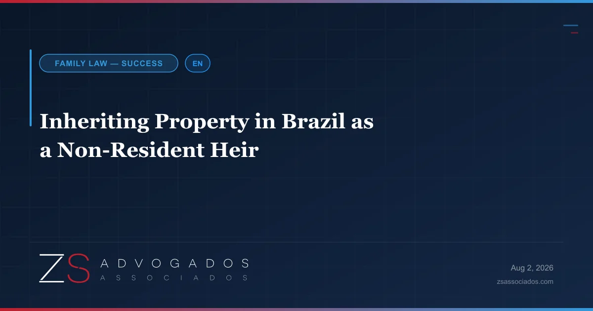 Non-resident heir handling Brazilian probate and inherited property from abroad — ZS Advogados succession and international law