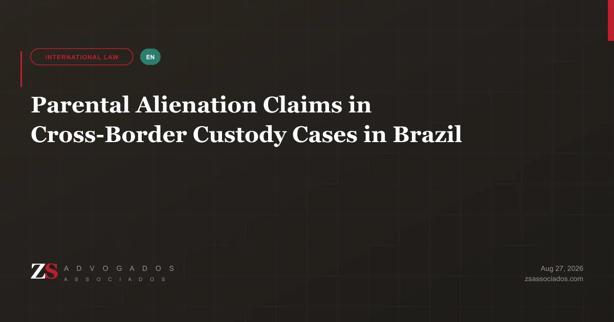 Parent on a video call with a child abroad, illustrating cross-border contact and parental alienation claims — ZS Advogados family law